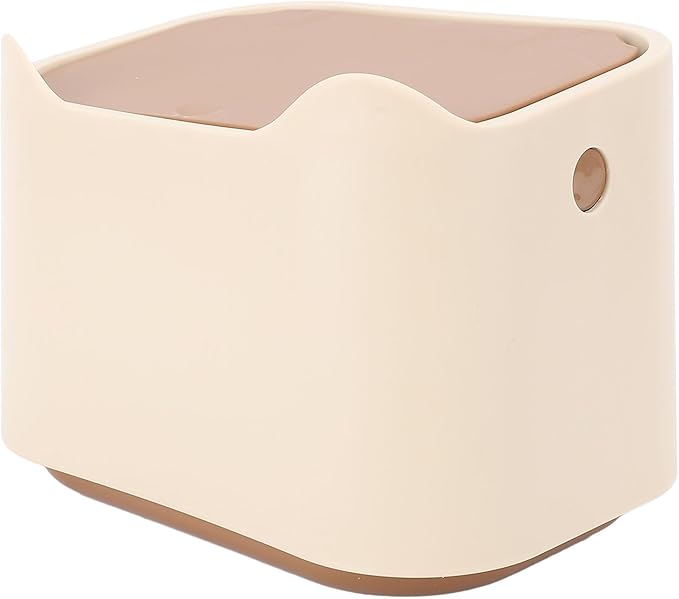 Asixxsix Cat Litter Trash Can, Compact Enclosed with Press Lid for Home Use Multipurpose Mini Garbage Bin Space Saving Easy Clean