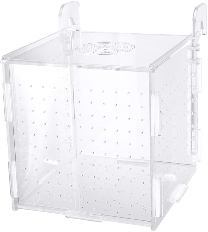 Aquarium Fish Breeding Box - Transparent Acrylic Fish Tank Hatchery Hanging Incubator for Shrimp Clownfish (Hook 151516cm)