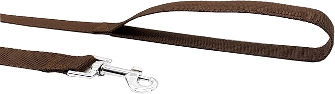 Nylon Training Dog Leash for Small Medium Large Dogs, 15ft 20ft 30ft 50ft Long Leash Dog/Puppy Lead for Obedience Recall Training, Camping (20ft, Brown)