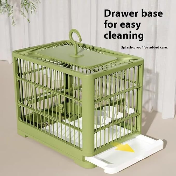 2026 New Bird Carrier Cage, Travel Bird Cage, Portable Bird Carrier, Small Birds Lightweight Parrots Cage, Detachable Tray Hook Handle Easy Transport Bird House for Travel Outdoor (Gray)