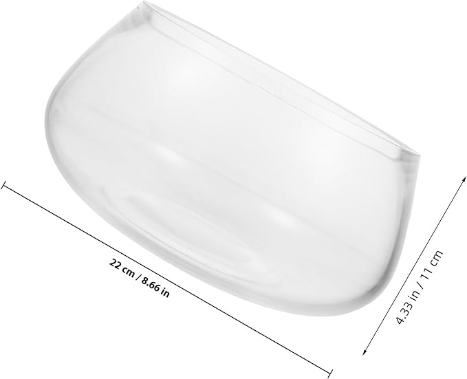 Small Round Glass Fish Bowl Aquarium Thickened Glass Terrarium Vase for Desktop Hydroponic Plants and Goldfish, 20cm Turtle Tank for Home Micro Landscape
