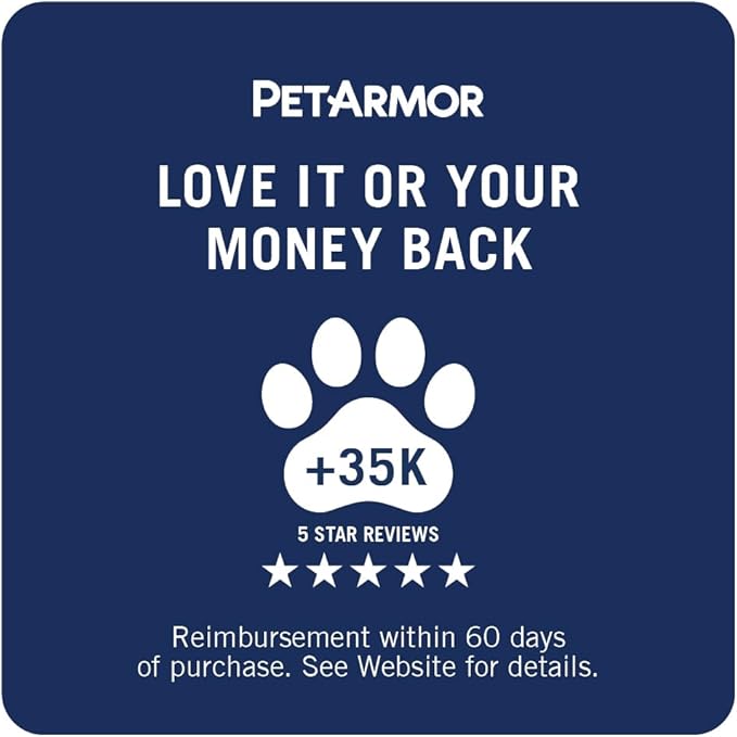 PetArmor Plus Flea and Tick Prevention for Dogs, Small Dog Flea and Tick Treatment, 3 Doses, Waterproof Topical, Fast Acting (5-22 lbs)