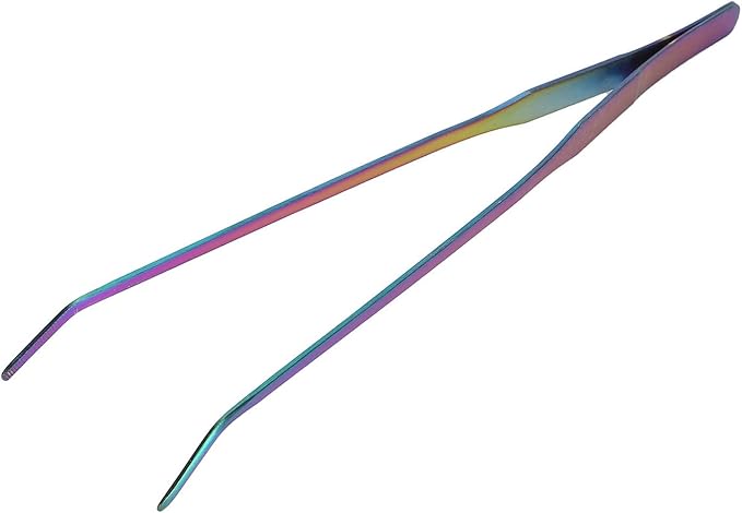AYNEFY Aquarium Long Planted Feeding Tongs, Stainless Steel Colorful Straight Tweezer Aquarium Plant Maintenance Tools for AquaticPlants 10.6 Inches (27cm Bent Clip), AYNEFYwd0ziq89km-12