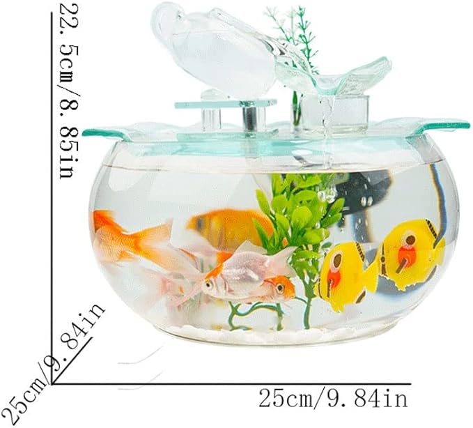 Fish Bowls Hydroponic Plant Container Goldfish Bowl Fish Tank Goldfish Flowing Water Ornament Glass Mini Desktop Home Living Room Aquarium Starter Kits Aquarium Entry Fish Tank (Color : A)
