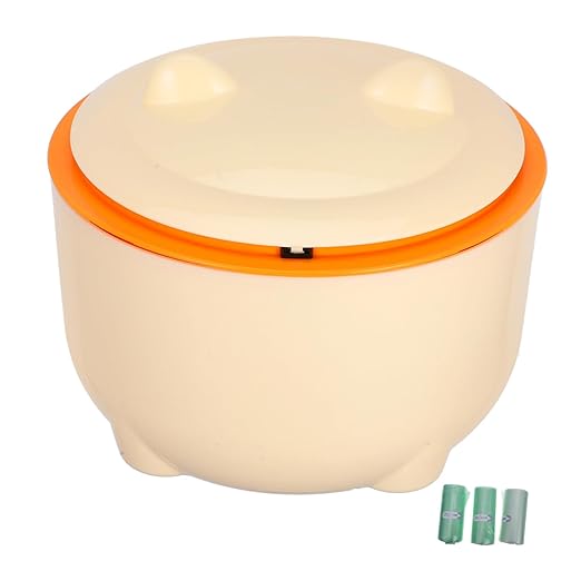 Zerodeko 1Set Enclosed Pet Litter Storage Container with Lid Convenient Operation Trash Can for Waste Management Includes for Spaces and Home