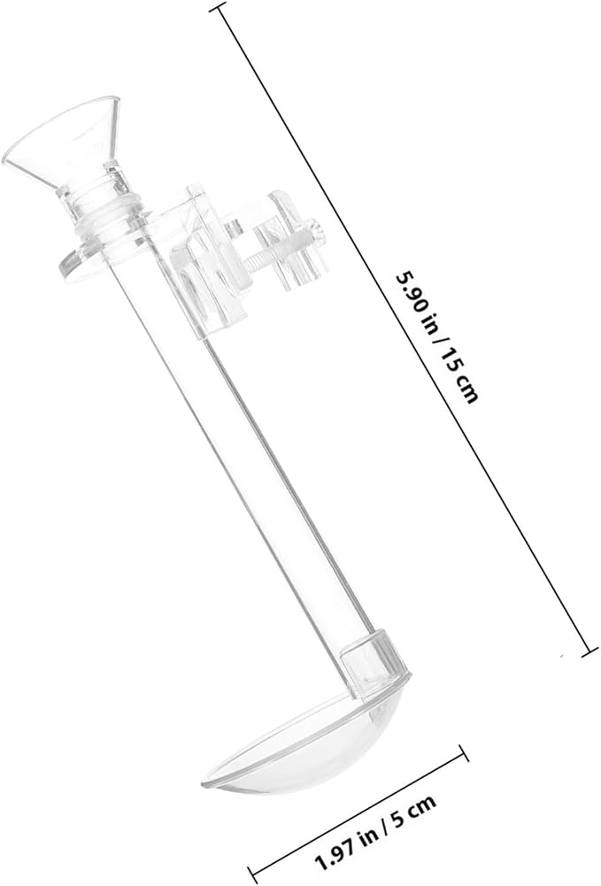 Aquarium Fish Feeder Tube with Acrylic Container, 15cm Wall-Mounted Shrimp Feeding Kit with Floating Ring and Cleaning Brush for Tank and Betta Supplies