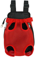 Pet Carrier Backpack - Adjustable Pet Front Cat Dog Carrier Backpack Travel Bag,Legs Out,Easy-Fit for Traveling Hiking Camping for Small Medium Dogs Cats Puppies. (Red, X-Large)