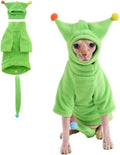 Sphynx Cat Clothes, Warm Cat Jumpsuit with Hat and Tail Cover, Full Set for Hairless Cats, Cornish Rex and Devon Rex (Green, XXL(10-11lbs))