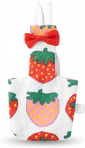 Bird Diaper Carrier Flight Suit Straps, Reusable Training Diaper Set Liners with Hook and Tow Eyes for Parrots and Cockatiels (Strawberry Red, XS)
