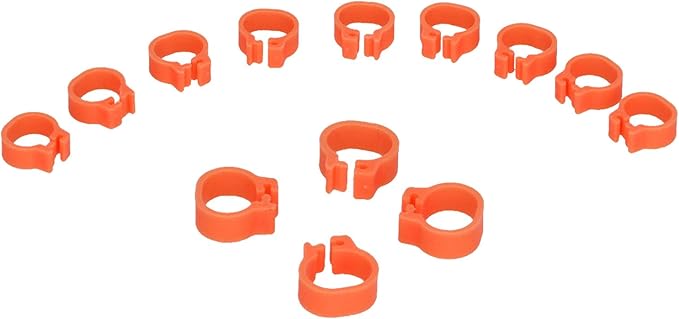 Fydun 100PCS S Leg Rings, 8mm Pigeons Identification Poultry Plastic Bird Foot Clip Pool Vacuum Hoses Bands No Words SuppliesOrange Health Supplies Band for Identify Orange (Orange)