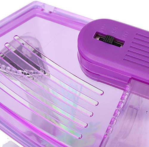 Mini Fish Box, Plastic Aquarium Isolation Box Acrylic Breeding Hatchery Small Fishes Incubator Mini Fish with Three Divisions and LED Light(Purple)