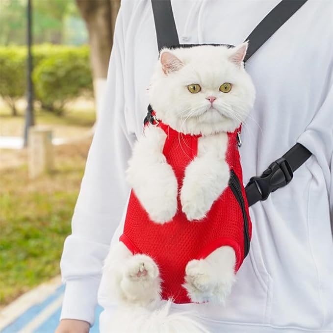Pet Carrier Backpack - Adjustable Pet Front Cat Dog Carrier Backpack Travel Bag,Legs Out,Easy-Fit for Traveling Hiking Camping for Small Medium Dogs Cats Puppies. (Apricot, Small)