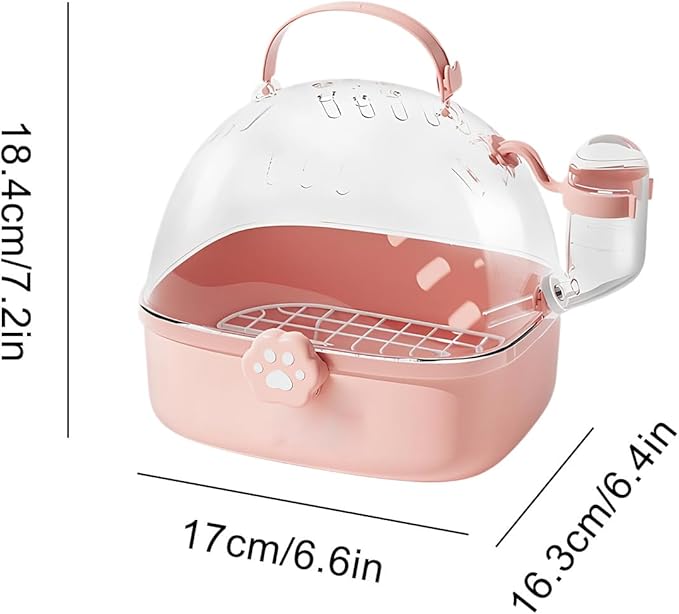 Genérico Hamster Carrier | PVC Chinchilla Carrier Cage with Water Bottle | Spacious Bird Carrier Accessories | Perfect for Parrots Parakeets and Nymphs