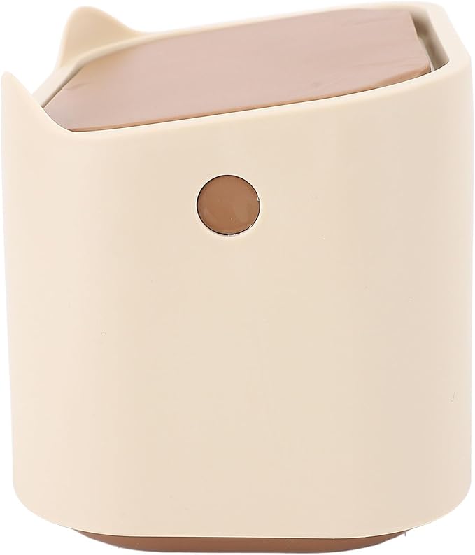 Cat Litter Trash Can, Multifunctional Cat Waste Garbage Bib Enclosed Cat Litter Box Kitten Litter Pan Toilet with Press Type Lid for Home Apartments 7.1x4.9x5.1in