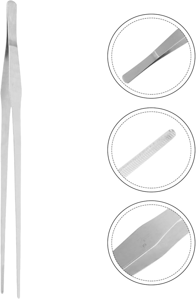 NOLITOY Aquarium Straight Tweezers Tool for Plant Care and Gravel Cleaning Aquatic Plant Tongs for Fish Feeding and Maintenance