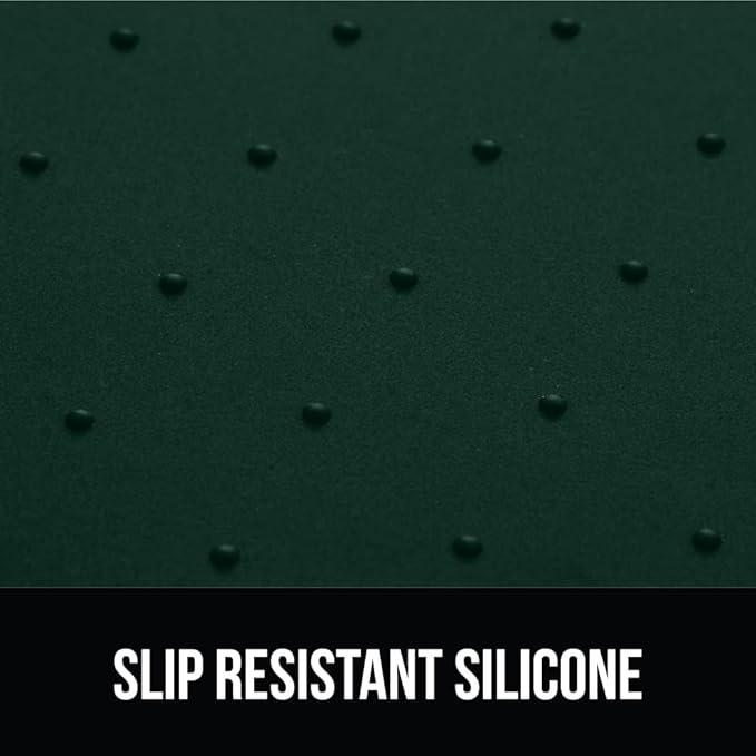 GORILLA GRIP 100% Waterproof Raised Edge BPA Free Silicone Pet Feeding Mat, Dog Cat Food Mats Contain Spills Protects Floors, Placemats for Cats and Dogs Water Bowl, Pets Accessories 32x24 Green