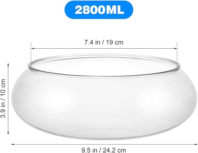 Large Clear Plastic Fish Bowl Round Terrarium Vase Goldfish Bowl Hydroponic Vase Water Lily Succulent Planter for Wedding Party Home Decor