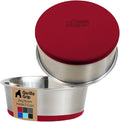 GORILLA GRIP Dog Bowls, Holds 2 Cups Each (16 fl oz), Heavy Duty Stainless Steel Food and Water Bowl for Feeding Dogs and Cats, Dishwasher Safe, Rust Resistant, BPA Free Rubber Base, Set of 2 Red