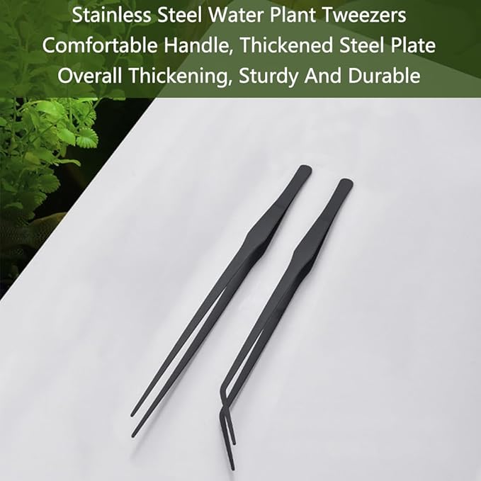 SagaSave Aquarium Tweezers Stainless Steels Feeding Tongs Extra Long 15 inches Aquarium Feeding Tool for Snakes, Lizards, Spiders, Frogs, Scorpions Feeder(Curved Jaw)