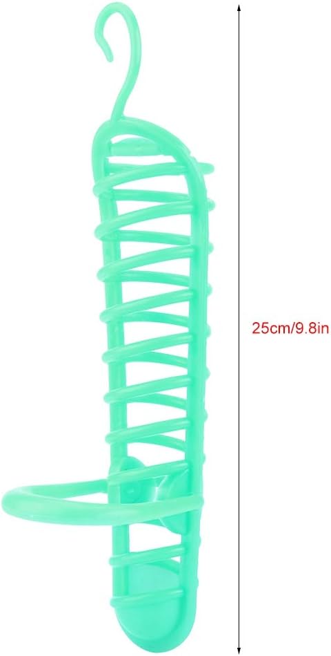 GOTOTOP Bird Millet Holder Parrots Feeder Hollow Basket Plastic Food Fruit Feeding Perch Stand Holder for Pet Bird Supplies 9.8in (Green