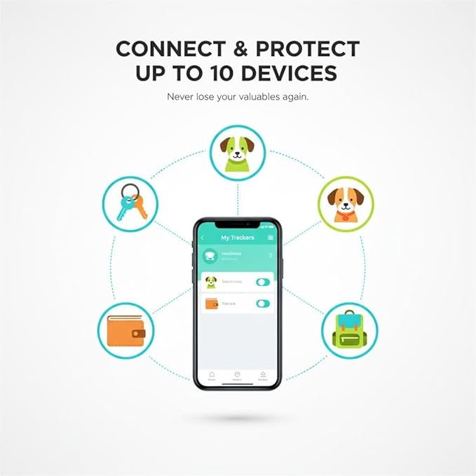 Two-Way Alarm Pet Location Tracker with Real-Time Tracking for Dogs, Cats, Keys, and Luggage, Waterproof Anti-Loss Device for Outdoor and Travel Use (Black,5Pcs)