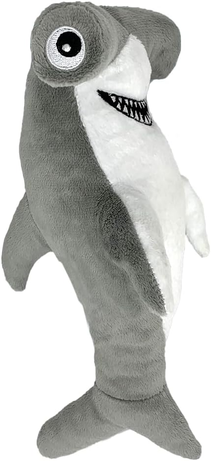 Spunky pup Clean Earth Plush Dog Toy with Squeaker - Recycled, Eco-Friendly, Floats for Beach, Lake, Pool - Shark, Small