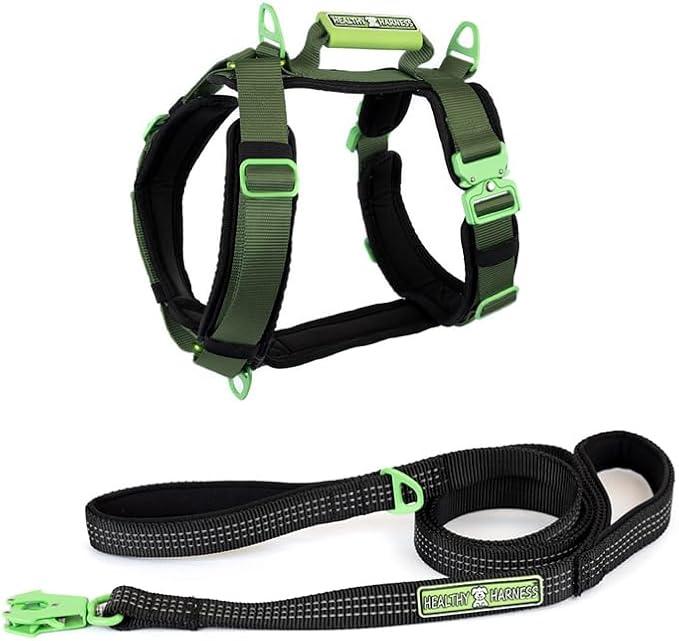 Ultimate Urban Premium Dog Harness - No Choke/Pull/Escape Dog Harness with Adjustable Padding, Heavy Duty, Easy On/Off, High Strength Buckles, Emergency Handle and 3 Connect Points (Black, M)
