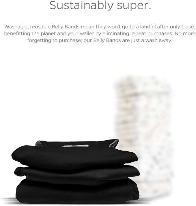 Pet Parents® Washable Belly Bands for Male Dogs (3pack) + Extendrs® of Durable Dog Diapers Male, Premium Male Dog Diapers & Dog Wraps (Large, Black)