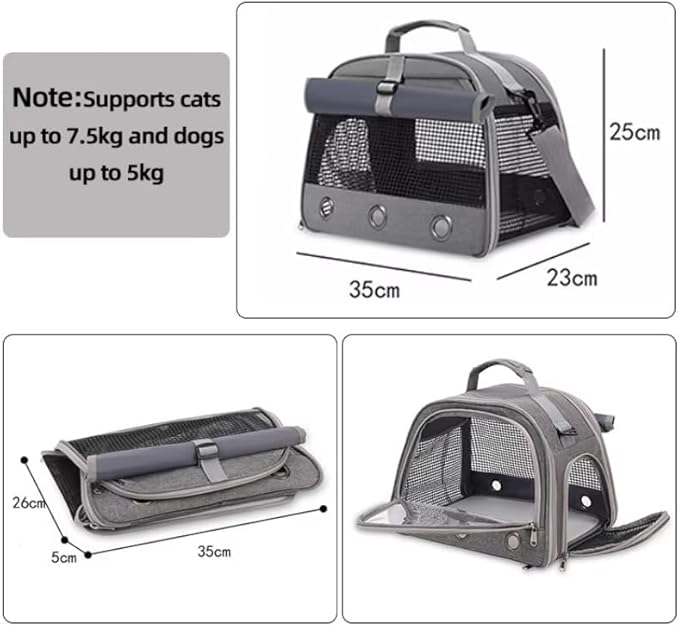 Portable Foldable Transparent Pet Travel Backpack – Oxford Fabric Design with Ventilated Windows, Lightweight and Comfortable Carrier for Birds, Small Reptiles, and Exotic Pets (Pink)