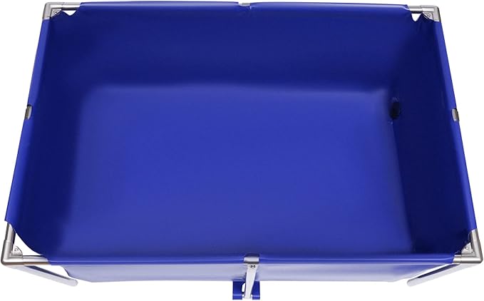 Canvas Fish Pond, Foldable Above Ground Fish Pond with Stainless Steel Frame & Drain Valve, Rectangular Thickened Canvas Aquarium Fish Water Tank for Ornamental Koi Goldfish Prawns Breeding