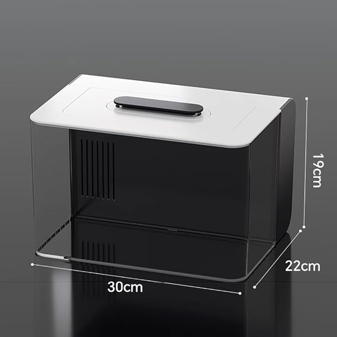Office Acrylic Desktop Aquarium Kits, HD Plexiglass Betta Fish Tank, Hidden Filtering Area, 3 Gallon Small Fish Tank with LED Light, USB Power Supply, Modern 11L Acrylic Aquarium Starter,With d