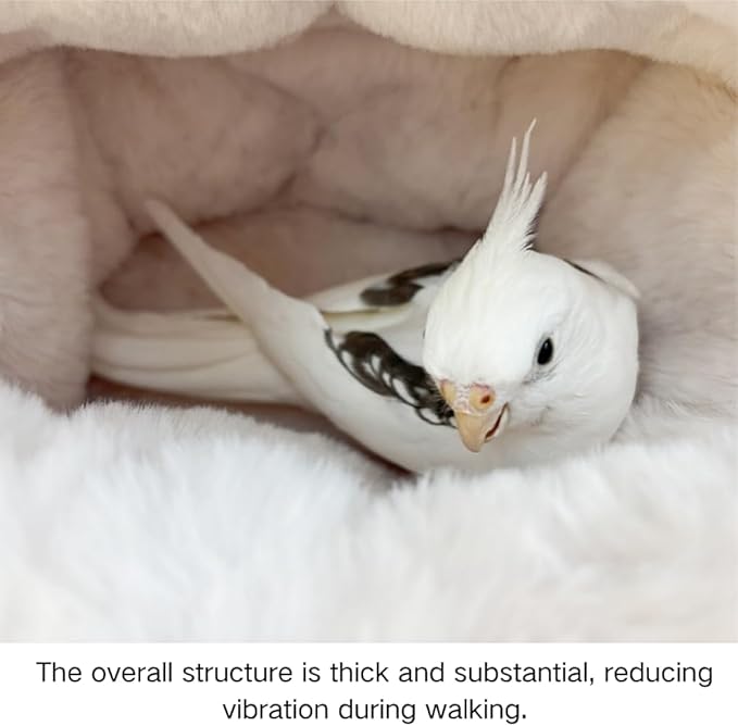 2 in 1 Warm Bird Carrier Bag, Bird Hammock Bed for Cage, Winter Travel Bag, Portable Parrot Outing Bag for Lovebird, Budgie, Conure, Quaker, Small Medium Birds (Pink,Medium)