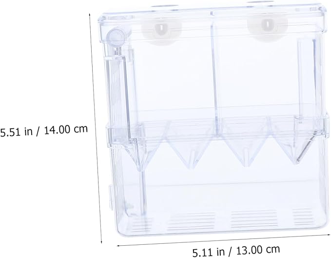 Breeding Tank Aquarium Box Dual Room Isolation Incubator for Fish Hatchery Safe Cup Design for Fry and Fish Easy to Clean Breeder Box