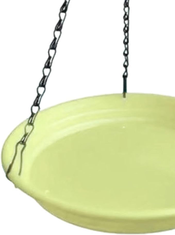 Hanging Bird Feeder and Waterer Tray Bird Food Tray Outdoor Birdbath Hanging Backyard Birdbath for Garden Balcony Trees Lawn, Yellow