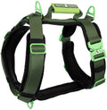 Ultimate Urban Premium Dog Harness - No Choke/Pull/Escape Dog Harness with Adjustable Padding, Heavy Duty, Easy On/Off, High Strength Buckles, Emergency Handle and 3 Connect Points (Green, XXL)
