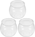 1 Gallon Fish Bowl - Round Plastic Break-Resistant Aquarium, Crystal Clear Small Fish Tank for Goldfish, Home Desktop Decor, Party & Office Decoration(3 ps)