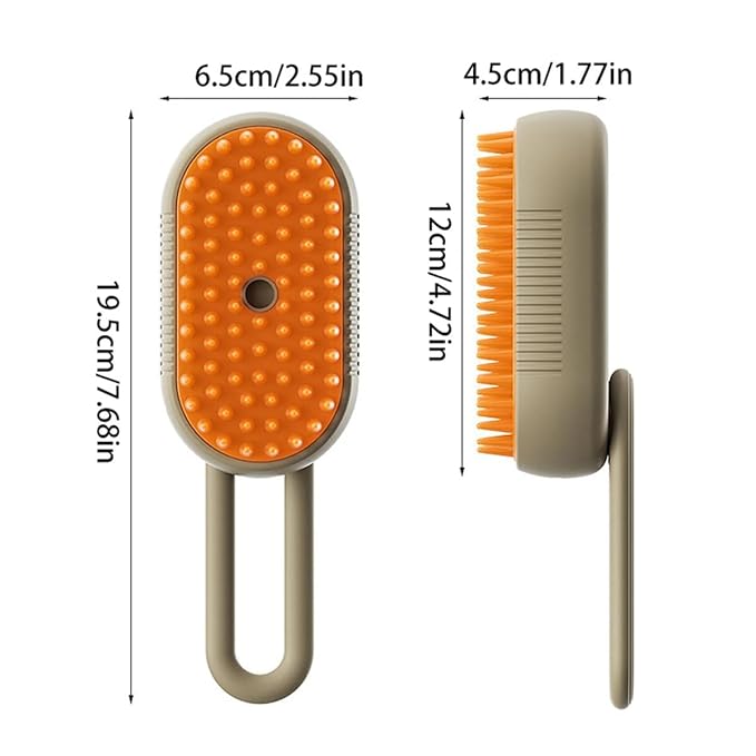 Cat Steam Brush, 3 in 1 Pet Steam Cats Brushes Rechargeable Anti-Static Grooming Brushe, Vibration Massage Cleaning Shedding & Combing Multifunctional Hair Removal Comb for Cats Dog (White)