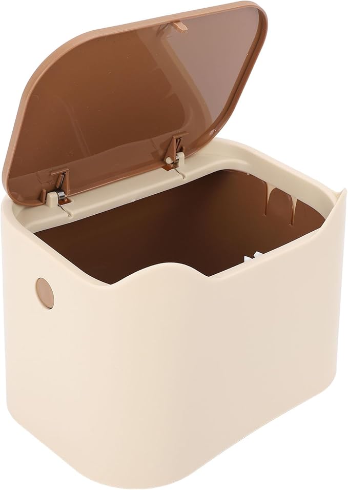 Cat Litter Trash Can, Multifunctional Cat Waste Garbage Bib Enclosed Cat Litter Box Kitten Litter Pan Toilet with Press Type Lid for Home Apartments 7.1x4.9x5.1in