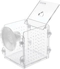Fish for Tank Hatchery Incubator Aquarium Breeding Box Acrylic Breeder Isolation Hatching Boxes with Suction Cup on Large Net Mesh Aquarium Small Floating Large Mesh