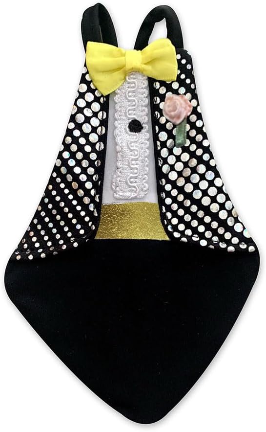 Bev's Bird Boutique Regular Flyper Adjustable Bird Diaper | Reusable, Washable Cloth | Comfort Fit for Parrot, Cockatiels, & Other Small Birds | Fashionable Avian Accessories, Retro Tux, Size 13