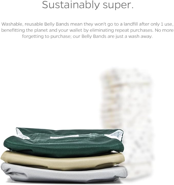 Pet Parents® Washable Belly Bands for Male Dogs (3pack) + Extendrs® of Durable Dog Diapers Male, Premium Male Dog Diapers & Dog Wraps (Small, Spruce)