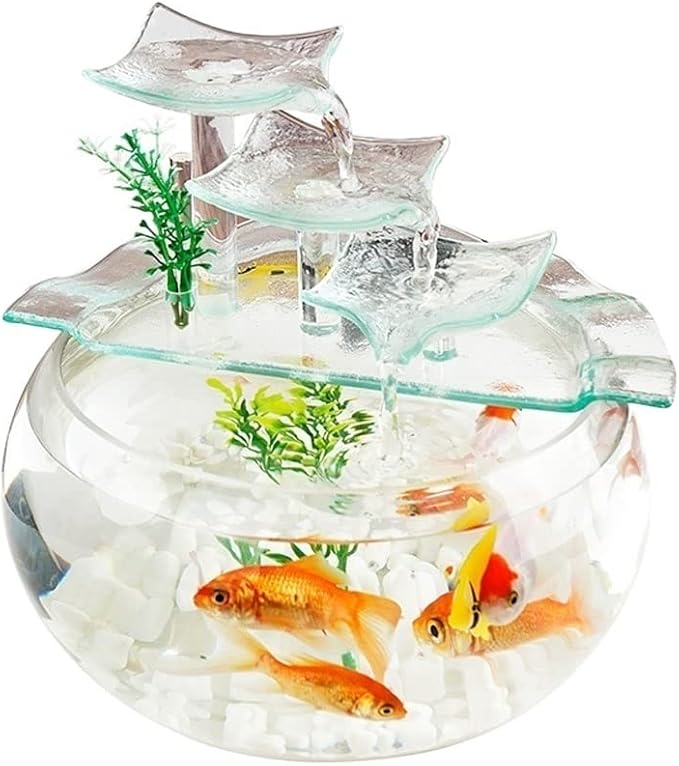 Fish Bowls Hydroponic Plant Container Goldfish Bowl Fish Tank Goldfish Flowing Water Ornament Glass Mini Desktop Home Living Room Aquarium Starter Kits Aquarium Entry Fish Tank (Color : C)