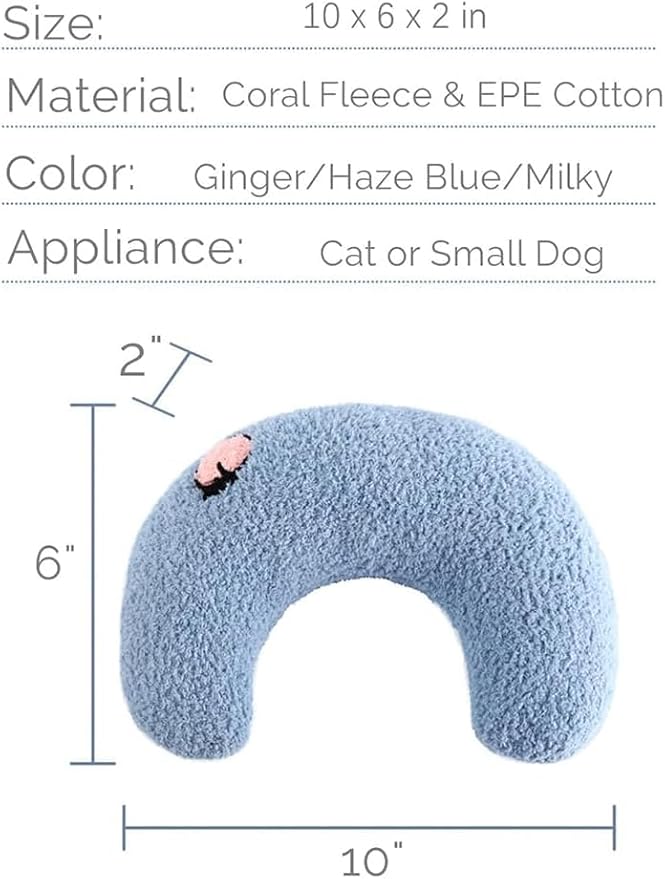Pillow for Cat, Small Moon Pillow for Kitty, Ultra Soft Cat Pillow Sleeping Improve, 10x6x2 Inch, Machine Washable, Quick-Drying, for Cats & Small Dogs (Yellow)