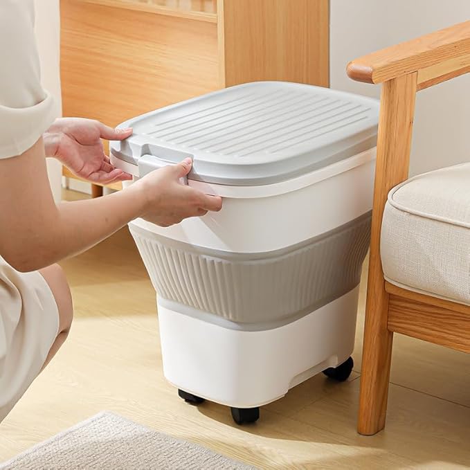 2pack 35 lbs Dog Food Storage Container,Collapsible Dog Food Container with Scoop,Pet Food Storage Containers to Keep Dry Food Fresh,Easy to Move