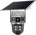 for Outdoor Camera Battery CCTV Monitor 4G SIM Card Network IP Security Pet Camera Motion Detection 3 Screen PTZ Camera(4G CCTV 64G Card)