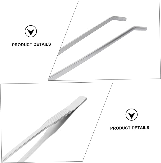 Didiseaon Curved Stainless Steel Aquatic Plant Tweezers Ergonomic Fish Tank Tongs for Easy Trimming of Low-Growing Plants Aquarium Tool for Aquarists