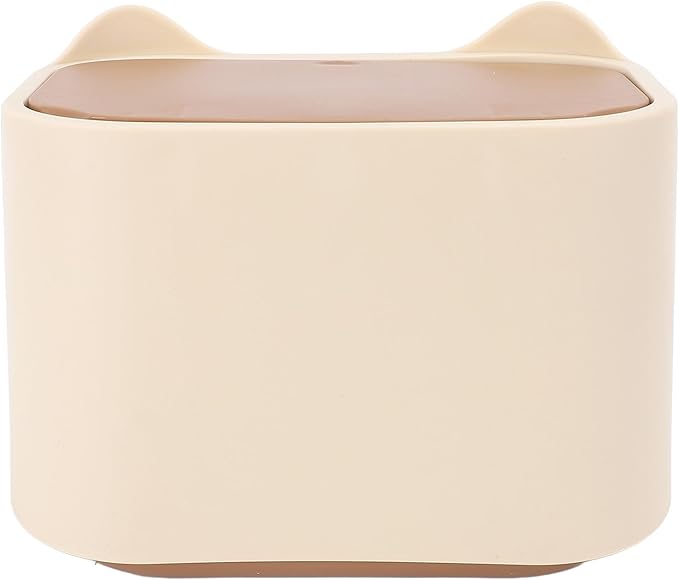 Asixxsix Cat Litter Trash Can, Compact Enclosed with Press Lid for Home Use Multipurpose Mini Garbage Bin Space Saving Easy Clean