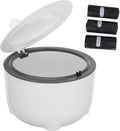 POPETPOP 1set Sealed Cat Litter Waste Container with Convenient One-Button and Trash Bags Design for Pet Waste Storage Grey Color Included