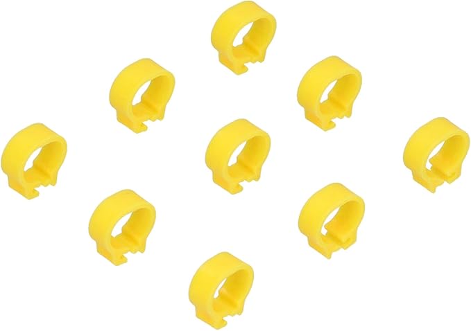 Fydun 100PCS S Leg Rings, 8mm Pigeons Identification Poultry Plastic Bird Foot Clip Pool Vacuum Hoses Bands No Words SuppliesOrange Health Supplies Band for Identify Orange (Yellow)