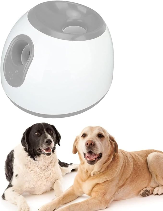 Eaacaa Automatic Ball Thrower for Dogs, 2025 Upgraded Ball Thrower with 3 Tennis Balls, Mentally Stimulating Training Dog Toy for Medium and Large Dogs (Grey)